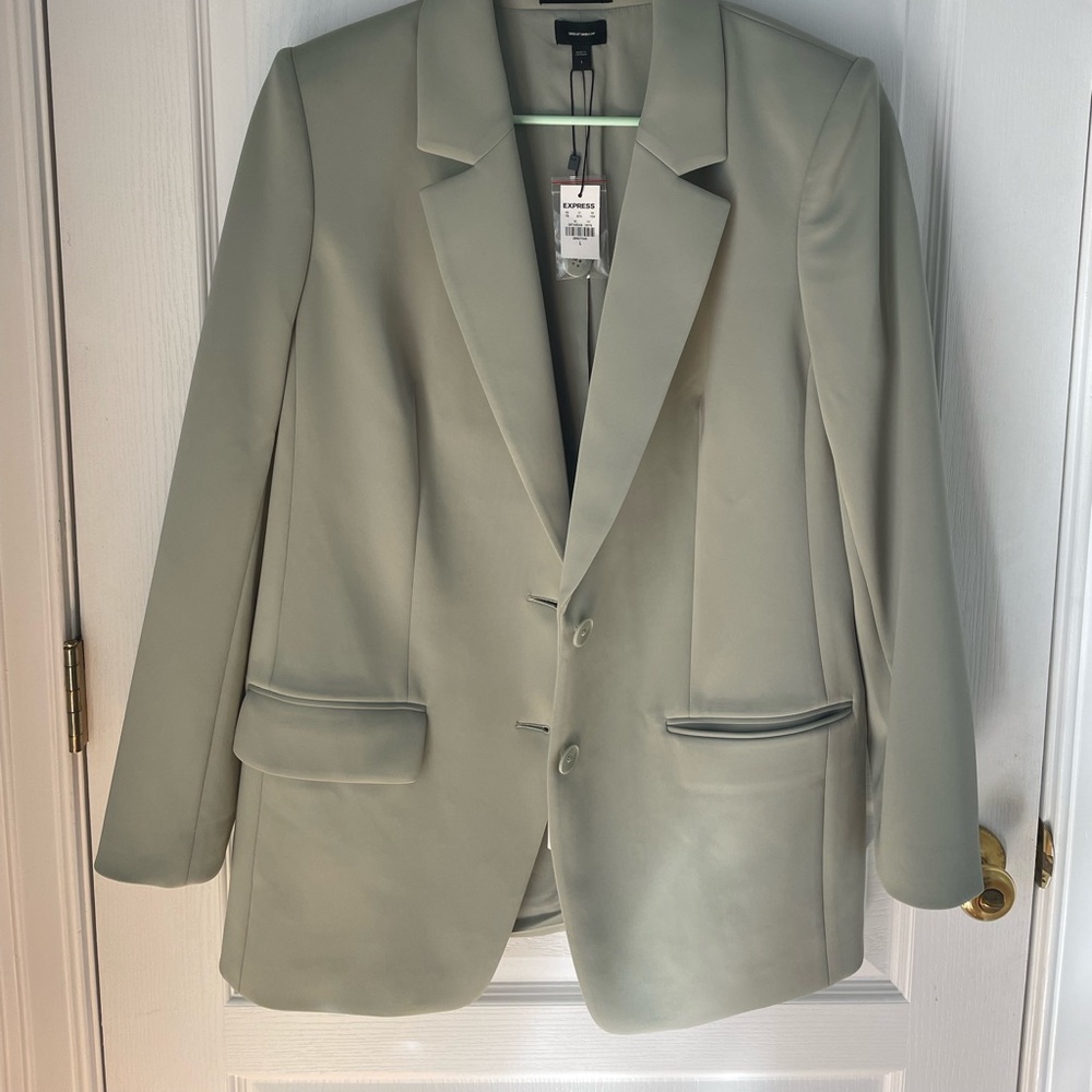 nwt express size large grey boyfriend blazer